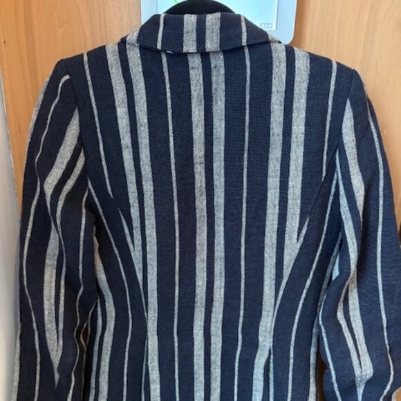 Pre-Loved Smythe Navy & White Linen Duchess Blazer - Picture 4 of 7